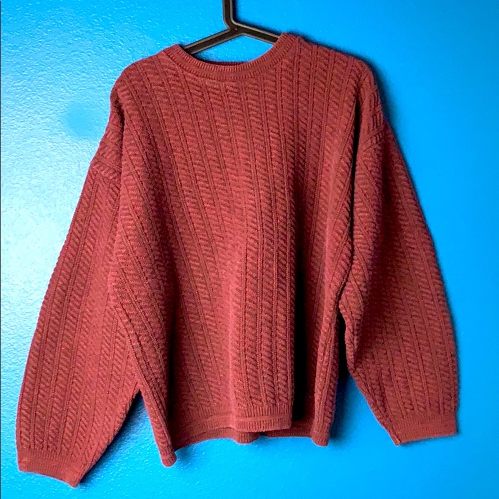 Vintage Dark Red Oversized Sweater